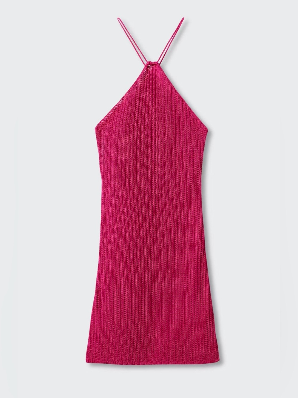 Mango Fuchsia Knit Halter Dress